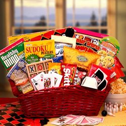 Games and Snacks Gift Basket