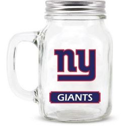 New York Giants Mason Jar Glass with Lid