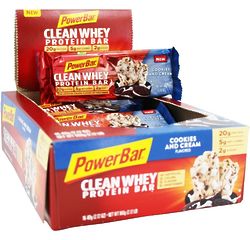 PowerBar Clean Whey Cookies and Cream Protein Bar Box