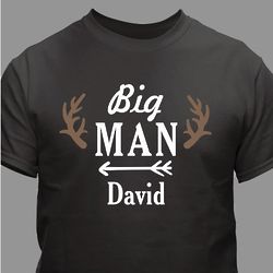 Personalized Big Man T-Shirt with Antlers and Arrow