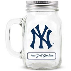 New York Yankees Mason Jar Glass with Lid