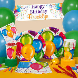 Personalized Birthday Balloon Party Supplies Set
