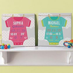 Personalized Forever Adorable Birth Announcement Canvas