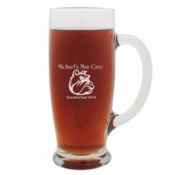 Personalized Man Cave Pilsner Glass with Handle