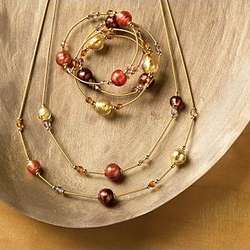 10% Off Jewel Tone Murano Glass Beads Necklace