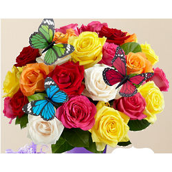 Birthday Butterfly Roses Bouquet