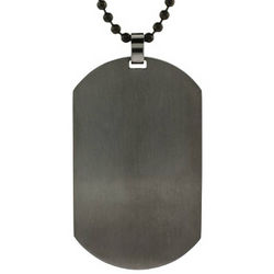Gunmetal Stainless Steel Dog Tag Necklace