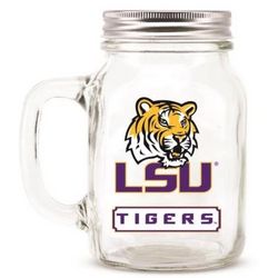 LSU Tigers Mason Jar Glass with Lid