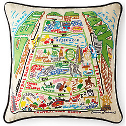 Hand Embroidered Central Park Pillow