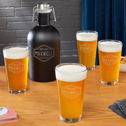 Personalized Fremont Growler and Beer Glasses