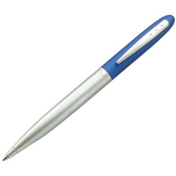 Personalized Royal Blue Rubberized Top Twist Action Ballpoint Pen