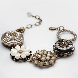 Up-Cycled Vintage Collage Charm Bracelet