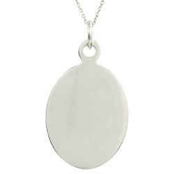 Engravable Sterling Silver Oval Pendant