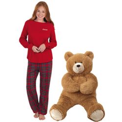 Lil' Hunka Love Teddy Bear and Stewart Plaid Pajamas