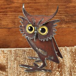 Quirky Metal Owl Sculpture