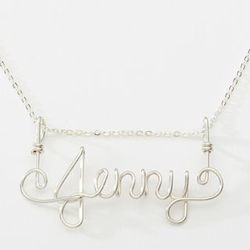 Personalized Sterling Silver Wire Name Necklace