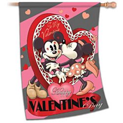 Vintage Mickey and Minnie Valentine's Flag