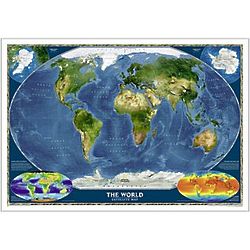 Laminated World Satellite Map