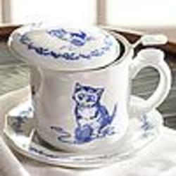Pretty Kitty Covered Teacup And Saucer