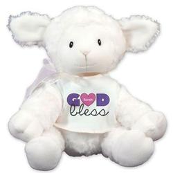 Baby Girl's Personalized God Bless Lamb Stuffed Animal