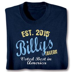 Personalized Name and Location Tavern Voted Best T-Shirt