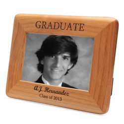 Graduate's Personalized Red Alder Picture Frame