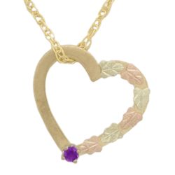 10K Gold Birthstone Heart Necklace