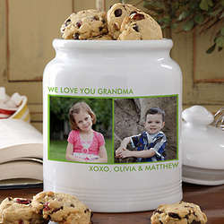 Picture Perfect Two Photos Personalized Cookie Jar