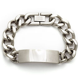 Engravable Women's Stainless Steel Curb Chain ID Bracelet