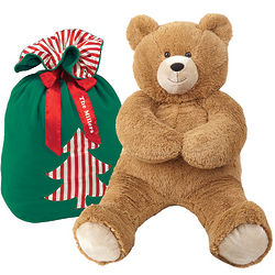 3 Foot Lil' Hunka Love Teddy Bear with Santa Sack