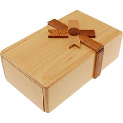 Secret Opening Puzzle Box with Ribbon