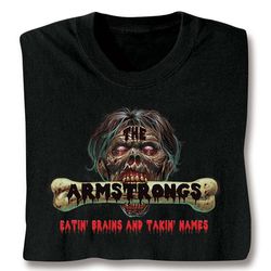 Personalized Zombie Eatin' Brains and Takin' Names T-Shirt