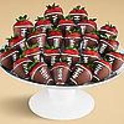 24 Hand-Dipped Chocolate-Covered Football Strawberries