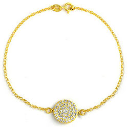 Kate Middleton Inspired Gold Round Pave CZ Bracelet