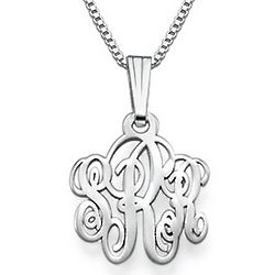 XS Sterling Silver Monogram Necklace