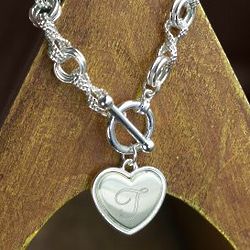 Engraved Infinity and Open Circle Toggle Bracelet