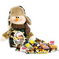 Camo Snowman Hunter's Survival Candy Snack Sack