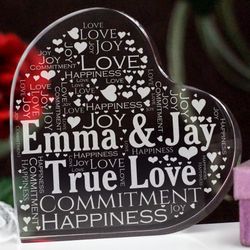 Couple's Love Word-Art Heart Decoration