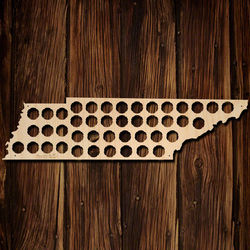 Tennessee Beer Cap Map Bar Sign