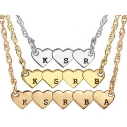 Plethora of Hearts Initials Necklace