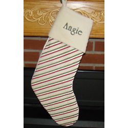Striking Stripe Personalized Velvet Christmas Stocking