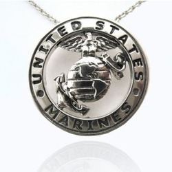 Sterling Silver US Marines Pendant