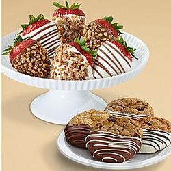 Chocolate Dipped Cookies and Autumn Berries Gift Box