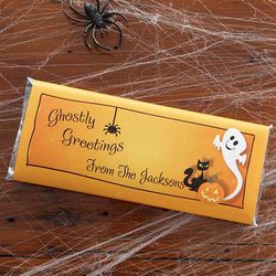 Ghostly Greetings Personalized Halloween Candy Bar Wrappers