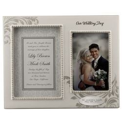 Our Wedding Day Engraved Double Photo Frame