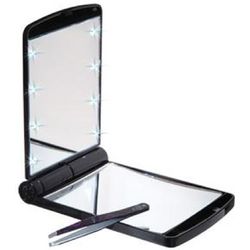 8 LED Pocket Mirror with Tweezers