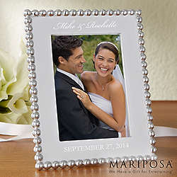 Personalized String of Pearls Wedding Picture Frame