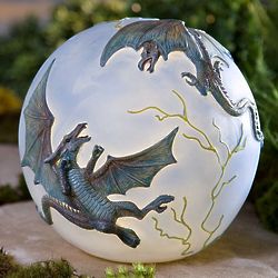 Lighted Resin Dragon Globe