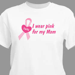 I Wear Pink for Personalized Breast Cancer Awareness T-Shirt