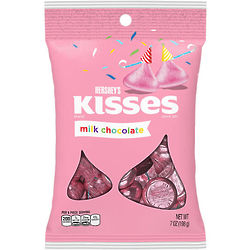 7 Ounce Bag of Hershey's Pink Chocolate Kisses